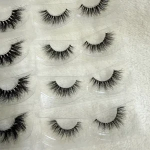 High Quality Clear Band Wispy False 100% Mink Lashes Natural Full Strip Eyelashes with Free Box Package