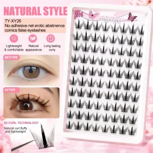 High Quality Cluster Lashes Natural Soft Individual Lash Extensions Private Label Custom Logo Faux Mink Eyelashes