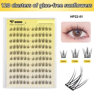High Quality Comfortable Synthetic Cluster Eyelashes Pre Glued Press on Lashes No Glue Natural Cluster DIY Lash Set