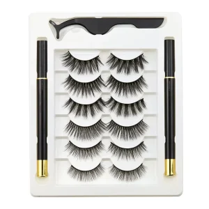 High Quality Custom Magnetic Lashes Vendors New Custom Design 3D Silk Magnetic Lashes Magnetic Mink Eyelash