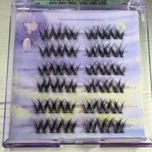 High Quality DIY Glue Free Large Flower Curl Baby Straight Eyelashes Natural Clover Full Strip Women’s Eyelashes