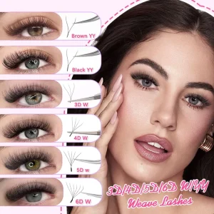 High Quality Faux Mink Eyelash Extensions Easy to Fan Russian Curl Matte Black Natural Long Velvet Private logo Accepted