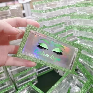High Quality Glitter Empty Eyelash Box Vendor Packaging Box Plastic Lash Case Holder for Women Girls Custom logo
