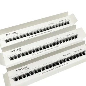 High Quality Handmade 8-16mm Length Mix Faux Mink Volume DIY Cluster Lashes Box Custom Logo Printed Segmented Eyelash