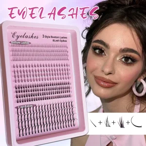 High Quality Handmade PBT Material 16 Row Natural Black Upper Bottom Lashes DIY 3 Mixed Styles Volume Fans Custom Logo Multiple