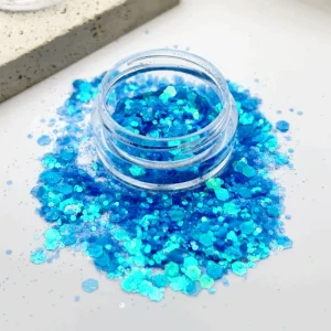 High Quality Holographic Ice Blue Glitter Sequins for Nail Decoration Cosmetics Crafts Solvent Resistant Graduation Thanksgiving