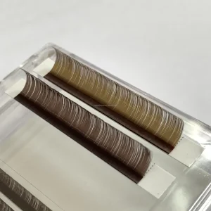 High Quality Individual Lashes Matte Black Brown Korean PBT Fiber Camellia Silk False Eyelashes 0.03 0.05 0.07 mm