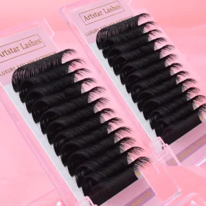 High Quality Korean Silk Mink and Cashmere Lashes Private Label Logo Individual Eyelash Extension Trays with CC Curl