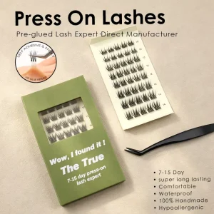 High Quality MINK FUR Self Adhesive False Eyelashes DIY Waterproof Vegan Reusable 3D Effect Handmade Press On Lashes