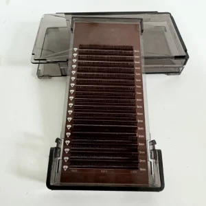 High Quality Private Label Cashmere Lash Brown Eyelash Extensions 0.03 0.05 0.10 M J B C D Curl Brown Lash Extensions Trays