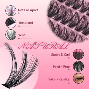 High Quality Real Mink DIY Fluffy Cluster Eyelash Stable D Curl Segment Lashes with Bond&Seal and Tweezers Customized Logo