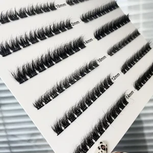 High Quality Real Mink Lash Cluster Kit Natural Soft Individual Eyelash Extensions Private Label DIY Fluffy Cluster Lashes Mink