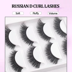 High Quality Reusable Faux Mink 3D Cat Eye False Eyelashes Black Cotton Stalk Mixed Thickness Private Label Cosmetics
