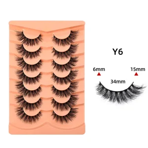 High Quality Reusable Self adhesive Handmade Thick for Synthetic Hair Full Strip Eyelashes Natural for Customizable Colors