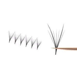 High Quality Short Stem C D Curl Eyelash Extensions Loose Premade Sandwich Double Fan Lash Eyelash Enhancement