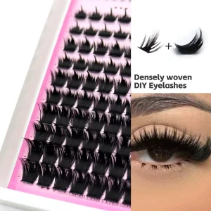 High Quality Tapered Densely Woven Mixed Size Eyelashes Stable for No Glue Residue Thin Stem Fan Lashes Material