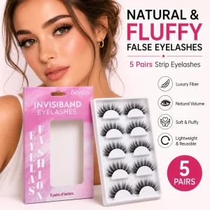 High grade Factory Supply Handmade Fan Eyelashes Invisible Clear Band Flat Fiber Material Fine Soft Texture Imported Raw