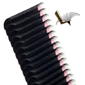 High quality Cashmere Mink Fur Eyelash Extension Easy Fan Russian Curling Black Matte Eyelashes Velvet