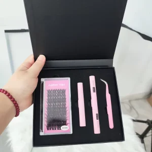 Hilash Natural 0.07MM Cluster Lashes Fiber Premade Volume Waterproof DIY Eyelash Kit