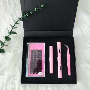 Hilash Natural Thin 0.07MM Cotton Band Cluster Lashes Handmade Fiber Premade Volume Waterproof DIY Eyelash Extension