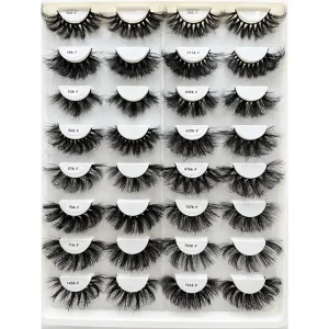 Homemade Long Wispy 20 25 Mm Lashes 3D 25mm Fluffy Mink Eyelashes Deep Dd Curl Fluffy Russian Volume Strip 100% Mink Lashes