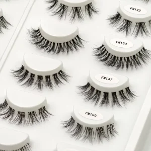 Hot 100% Thin Band 3D Natural Eyelashes Clear Band Soft Strip Lashes Fluffy Invisible Band Vegan False Eyelashes Lash Supplier