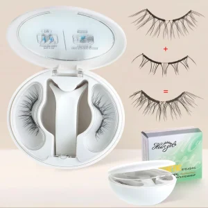 Hot Heart Girl Newest High end 2 Soft Magnets Eyelashes With Applicator Kits Light Full Strip Reusable Eyelashes Set