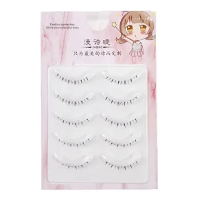 Hot High Quality Handmade Lower Lashes Factory Price 5 Pairs Clear Band Synthetic Hybrid Light Volume 3D 5D 12 Rows Eyelash