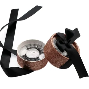 Hot Lashes Handmade Mink 3D Eyelashes Glitter Premium Full Strip Natural Black Long Lashes 0.07MM Thickness C Curl Private Label