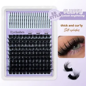 Hot Melt 60D 80D 100D 120D 160D 200D Natural Fluffy 3D Full Strip Black Cotton Soft and Thick Under Lash DIY Eyelash Cluster
