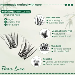 Hot Melt Cluster Lashes 20D 30D 40D Pointy Thin Base Eyelash D Curl 8 16mm Faux Mink Segmented False Lashes Soft Volume Lashes