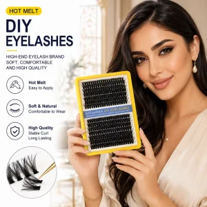 Hot Melt Middle Tape DIY Cluster Lashes C Curl 10 20mm Soft Fluffy Individual False Eyelashes