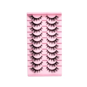 Hot Selling 10 Pairs for Faux Mink Lashes Full Strip Eyelashes Natural 3D Look 0.07MM Thickness for Makeup