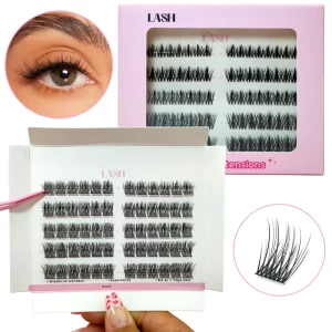 Hot Selling Cluster Lashes Pre Cut Segmented Eyelashes Vendor Individual DIY Eyelash Extension Curl False Eyelashes