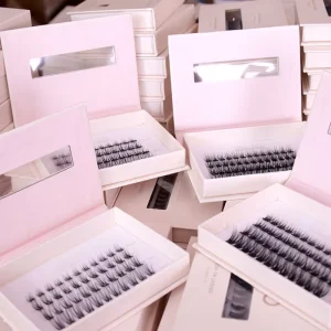 Hot Selling Handmade PBT Self Adhesive Cluster Lashes Black Glue Free False Eyelashes Lightweight & Easy Apply OEM Factory