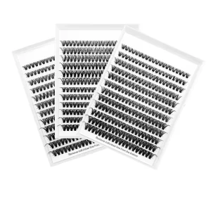 Hot Selling New Style D Curl False Eyelashes 30P 100P Hot Melt Flower Hair 12 Row Set Top Cross Border Fan Eyelashes