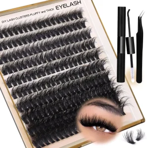 Hot Selling Tools Volume Fluffy Cluster 100D 200D DIY Cluster Eyelashes Private Label DIY Segment Lashes Clusters