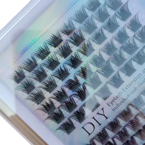 Huge Volume 8 16mm Fluffy DIY Lash Extension D Curl Natural Cluster Lashes With Private Label Eyelash Clusters