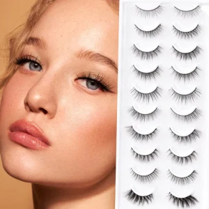 Human Natural Vegan Synthetic Vendor 3D Silk Full Strip Fake False Faux Mink Eyelashes