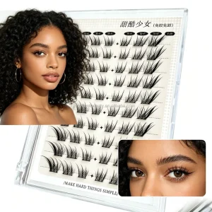 Hypoallergenic 34 Pairs C Curl Cluster False Eyelashes for Beginners