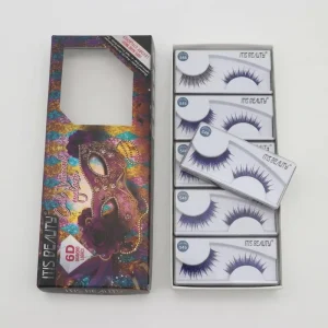 ITIS BEAUTY 6D Diamond Eyelashes Luxury Glitter Blue False Lashes 100 Hand made Mink Lashes Set for Party Makeup