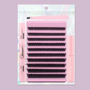 Icy White DIY Cluster Eyelash 79D C Curl 9-14mm Winter Chic Cool Tone Pale Crisp Frozen Snow Editorial Look