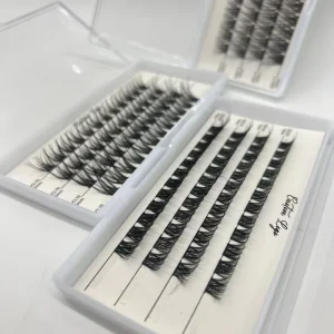 Igh Quality D Curl Thickness Fan Lashes Segmented Eyelashes Handmade Mixed Length Natural Diy Cluster Lashes