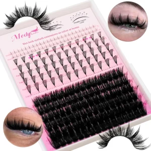 Individual Cluster Eyelashes Natural 40D Volume Mix Length 10-16mm Waterproof Long Lasting Self Grafting Lash Kit