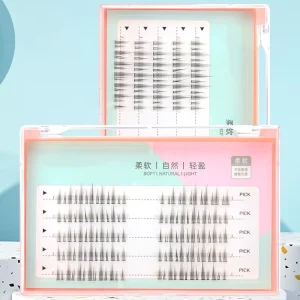 Individual Cluster Eyelashes Natural Diy Cluster Lash Extension Black Cotton Band Lash Vendors