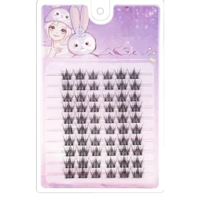 Individual Cluster Glue On Synthetic Hair False Lashes Machine Made DIY Extension Style Customizable Volume