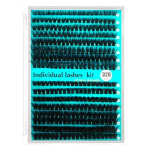 Individual Cluster Lashes 30P 40P Set Glue Tweezers Natural Volume Synthetic Hair Black Cotton Band Eyelashes
