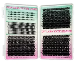 Individual Cluster Lashes DIY Lash Extensions Kit Korea PBT Fiber Cruelty Free Mixed Length 5 20mm Segmented Lashes Private