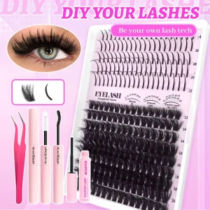 Individual Cluster Lashes Spike Lashes Diy Cluster Lash Extensions Eyelash Clusters Kit with Seal Bond Remover