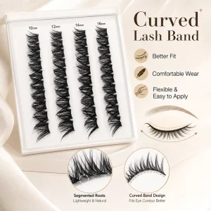Individual Cluster Lashes True Curved Band Lightweight Natural Wispy DIY Cluster Lashes
